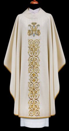 Brand new Chasuble and matching stole. embroidered. Fabric is damask very light. Total length 130 cm Privat auction Priest Vestments, Handmade Brand, Embroidered Fabric, Damask, Poland, Auction, Ships, Models, Money