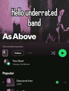 an iphone screen with the words hello underrated band as above and below it's image