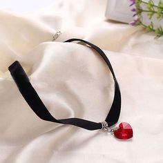 Gothic Women Fashion Jewelry Teen Girl Gift Idea, bridesmaid girl, flower girl, party jewelry, Valentine's necklace Cord Material: Black Velvet Length: 31cm plus 5cm (extension) Charm: Heart shape Crystal in 6 different colors Visit our shop to check out other unique items: https://www.etsy.com/shop/SecretBelladonna Heart Necklace Tattoo, Necklace Tattoo, Choker Handmade, Valentines Necklace, Heart Choker Necklace, Crystal Heart Necklace, Valentine Gifts For Girlfriend, Necklace Birthstone, Velvet Heart