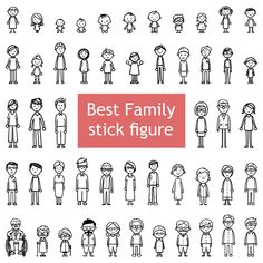 the best family stick figure is shown in black and white, with red text that reads'best family stick figure '