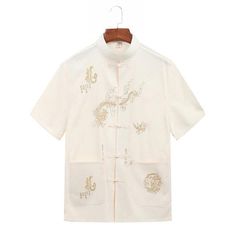 Chinese Shirt Men, Tang Suit Men, Chinese Clothing For Men, Chinese Top, Embroidery Chinese, Suit Man