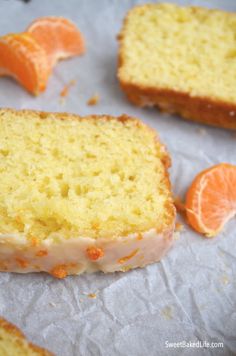 slices of cake with oranges on the side