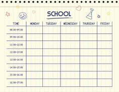 School Timetable dailyplannertemplate #ramadanplanner🎈. Scedual Template School Aesthetic, Schedule Ideas For School, Timetable Design Ideas, Schedule Design School, Schedule Design Ideas, Weekly Schedule Ideas, School Schedule Ideas, School Timetable Design, School Timetable Printable