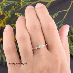 Unique 14k rose gold dainty & elegant opal promise ring for her, Tiny minimalist gold opal engagement ring, Simple womens opal promise ring WE OFFER UNLIMITED PERIOD INSTALLMENTS PLAN This is a beautiful, stunning, feminine ring that works well for all occasions, styles, and ages. You will love it! Ring information: Main stone: Opal Approximate size: 4.0mm Accent stones: Cubic zirconia Approximate size: 1.75mm (6 stones) Metal type: Gold Metal stamp: 14k Gold Installment Payments We offer in Gold Opal Engagement Ring, Engagement Ring Simple, Opal Promise Ring, Rose Gold Promise Ring, Unique Opal, Promise Ring For Her, Opal Engagement Ring, Opal Band, Engagement Ring Prices