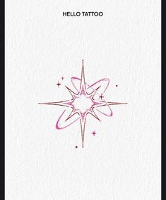 the cover to hello tattoo, with pink ink on white paper and stars in the middle