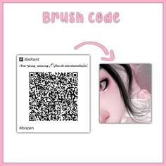 a close up of a person's face next to a qr code