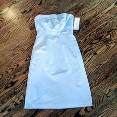 Nwt J Crew Strapless Pencil Baby Blue Occasion Dress. Includes Spaghetti Straps If Desired. Hidden Back Zip. Hidden Bralette With Backband. Fully Lined. 100% Silk Outer. Size 2. Blue Cotton Strapless Summer Dress, Blue Strapless Dress For Summer Formal, Blue Strapless Dress For Formal Summer Events, Blue Cotton Dress With Straight Neckline, Fitted Strapless Dress For Daywear, Coral Pink Dress, Strapless Silk Dress, Strapless Sundress, Strapless Ruffle Dress