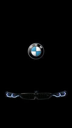 the bmw logo is shown in this black background