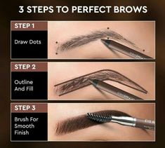 Draw Eyebrows Step By Step, Eyebrows Step By Step, Dark Skin Makeup Tutorial, Draw Eyebrows, Eyebrow Products, Face Form