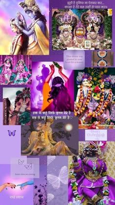 many different pictures are shown together in this collage, including the image of hindu deities