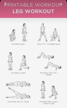 the printable workout poster shows how to do an exercise with your legs and arms