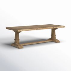 an old wooden table on a white background with no one around it to see the image