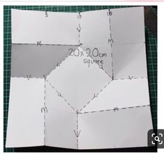 the paper is cut into four squares