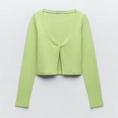 Nwt Light Green Cropped Long Sleeve Ribbed Cardigan, M Brand New Zara Ribbed Cardigan In Light Green, M Cropped V-Neckline Cardigan W/ Long Sleeves Front Button Closure Mixture Of Cotton (95%) & Elastane (5%) Thanks For Looking!!! Spring Green Stretch Cardigan, Spring Stretch Green Cardigan, Casual Green Zara Cardigan, Yellow Fitted V-neck Cardigan, Zara Long-sleeved Cotton Cardigan, Zara Green Spring Cardigan, Trendy Fitted Zara Cardigan, Zara Yellow Sweater For Spring, Zara Green Spring Sweater