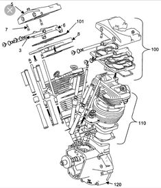 an engine diagram for a motorcycle