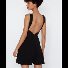 Brand New Cute Black Cocktail Dress Us Size 6 Black Cutout Back Dress For Going Out, Black Dress With Cutout Back For Going Out, Chic Black Mini Dress With Back Zipper, Black Dress With Back Zipper For Date Night, Black Mini Dress With Cutout Back For Evening, Black Mini Dress With Cutout Back For Going Out, Black Mini Dress With Cutout Back For Night Out, Black Mini Dress With Cutout Back For Date Night, Black Mini Dress With Cutout Back