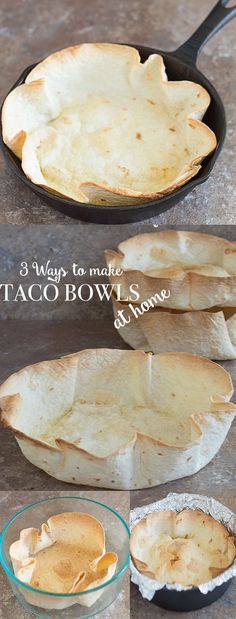 how to make taco bowl tortillas in a cast iron skillet - step by step instructions