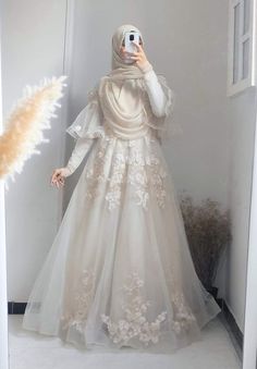 Wedding Dress Hijab, Bridal Hijab Styles, Estilo Hijab