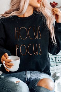 Hocus Pocus Sweatshirt, Hocus Pocus Sanderson Sisters, Cricut Halloween, Sanderson Sisters, Vinyl Shirts, Cricut Creations, Fall Aesthetic, Halloween Sweatshirt