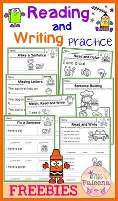 reading and writing practice for kids with freebies