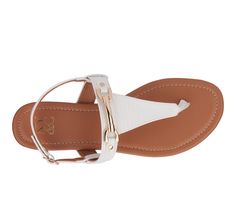 A traditional t-strap with an ankle strap and minimal design for a maximun styling potential. The comfortable Angelica sandal is ideal for a laid back day in the sun. Faux Leather upper, Metallic hardware accent, Adjustable buckle closure for custom and secure fit, Approx. 0.5\ sole, Almond / open toe with thong post, Cushioned PU footbed, TPR outsole | Women's New York and Company Angelica Sandals in White Lizard Size 9 Summer T-strap Sandals With Cushioned Footbed, Flat T-strap Sandals With Adjustable Strap For Spring, Spring T-strap Sandals With Adjustable Toe Post, Synthetic T-strap Sandals For Vacation, Spring Toe Post T-strap Sandals With Adjustable Strap, Summer T-strap Toe Post Sandals With Adjustable Strap, Spring T-strap Sandals With Adjustable Strap, T-strap Sandals With Buckle Closure For Vacation, Adjustable T-strap Sandals With Removable Insole For Vacation