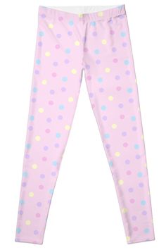 Super stretchy and durable polyester full-length leggings. Vibrant high-quality sublimation print across the front and back. Size range XXS-XL. A basic repeating pattern of rainbow pastel polka dots. Good for layering. Pastel Outfit Ideas, Rainbow Polka Dots, Rainbow Pastel, Pastel Outfit, Candy Girl, Red Bubble, Leggings Design, Pink Leggings, Kawaii Clothes