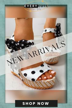 Women Sandals Dot Bowknot Design Platform Wedge Female Casual High Increas Shoes Ladies Fashion Ankle Strap Open Toe Sandals Open Toe Sandals, Platform Wedges, Cute Fashion, Open Toe, Ankle Strap, Womens Sandals, Wedges, Shop Now, Sandals