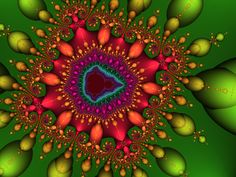 an image of a green and red kaleile flower design on a computer screen