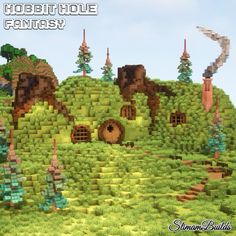 I Designed a Fantasy Hobbit Hole in Minecraft Minecraft Fantasy Hope you Enjoy! Minecraft Cute Hobbit Hole, Hobbit Hole Minecraft House Interior, Hobbithole Hobbit Houses Minecraft, Minecraft Hobbit Hole Interior Design, Minecraft House Ideas Hobbit Hole, The Hobbit Minecraft, Minecraft Hobbit Builds, Hobbit Holes Minecraft, Mc Hobbit Hole