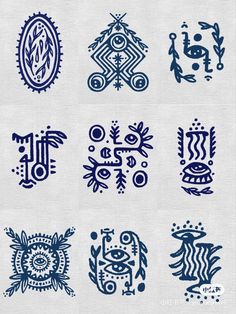 an image of different designs in blue and white