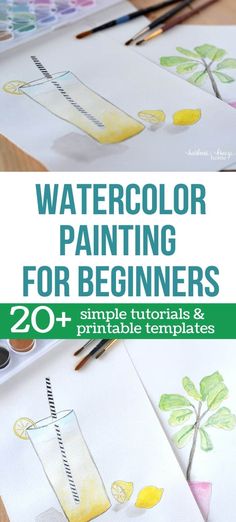 watercolor painting for beginners 20 + simple projects and printable templates