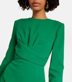 Crepe Midi Dress, Emilia Wickstead, Green Midi Dress, Cinched Waist, Color Design, Midi Dress, Green