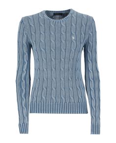 Best price on the market at italist | Polo Ralph Lauren Cotton Sweater Blue Ralph Lauren, Designer Ralph Lauren, Polo Ralph Lauren Sweater, Ralph Lauren Logo, Ralph Lauren Sweater, Sweaters Knitwear, Yoga Wear, Cotton Sweater, Casual Chic