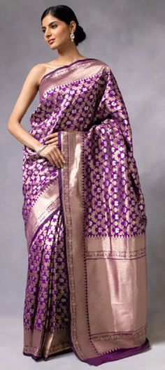 Purple and Violet color Saree in Art Silk fabric with Weaving, Zari work Party Art Silk Saree With Motifs, Party Saree With Motifs In Art Silk, Purple Motif Saree For Celebrations, Purple Saree With Zari Weaving For Party, Purple Party Saree With Zari Weaving, Multicolor Banarasi Silk Blouse Piece For Party, Party Saree In Purple With Zari Weaving, Purple Blouse Piece For Festivals And Celebrations, Purple Blouse Piece For Celebration And Festivals