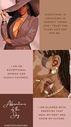 a woman wearing a brown hat and necklaces, with the words i am an exceptional plan god has for me