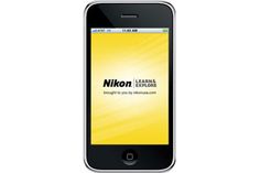 an iphone with the nikon logo on it