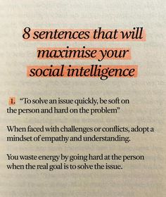 Niall Kiddle | 8 sentences that will maximise your social intelligence 👇 Choose 2-3 sentences from the list and begin stacking them up. Watch as these… | Instagram Social Intelligence, Emotional Intelligence, Emotional Health, Wisdom Quotes, The List