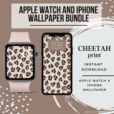 the cheetah print apple watch and iphone wallpaper bundle is on sale now