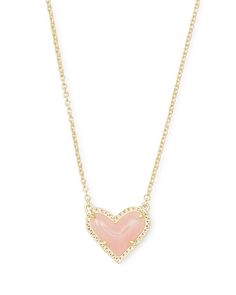 Short Pendant Necklace, Rose Gold Quartz, Asymmetrical Design, Kendra Scott Jewelry, Gold Pendant Necklace, Heart Pendant Necklace