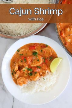 cajun shrimp with rice in white plate on white table Shrimp With Rice, Tiger Shrimp, Simple Family Meals, Cajun Seasoning