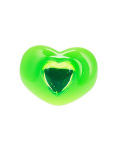 a green heart shaped object on a white background