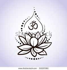 the lotus flower with an omelet on it is drawn in black and white