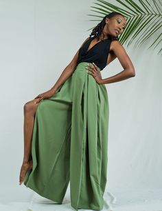 Olive Green KAJIADO Palazzo Pants Palazzo Pants Wide-legged | Etsy Stretch Summer Ankle-length Culottes, Stretch Ankle-length Summer Culottes, Stretch Ankle-length Culottes For Summer, Summer Stretch Wide-leg Culottes, Summer Wide-leg Harem Pants With Side Pockets, Vacation Wide Leg Pants With Side Pockets, Spring High-waisted Harem Pants With Side Pockets, Versatile Green Trousers, Summer Wide Leg Harem Pants With Side Pockets