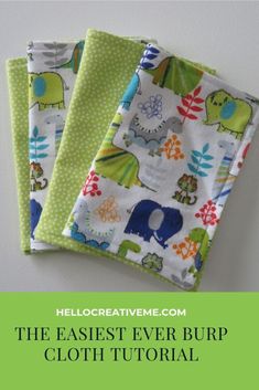 the easyest ever burp cloth diy project with instructions for sewing and making