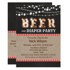 a beer and diaper party with lights