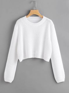 Extra Long Sleeve Sweater, White Cropped Sweater, Purl Knit, White Pullover Sweater, Crop Jumper, White Long Sleeve Sweater, Knit Cropped Sweater, Crop Pullover, Solid Sweaters