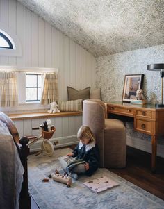 Cottage Build, House Moodboard, Childrens Rooms, Playroom Wallpaper, Kids Rooms Inspo, Eagle Mountain, Wallpaper Ceiling, Kid Bedroom, Office Wallpaper