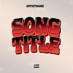 some type of font that is red and black with the words song style on it