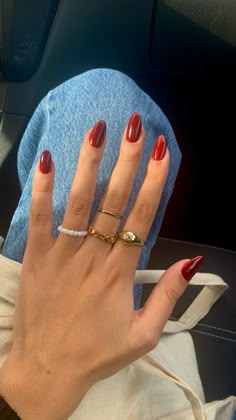 Unghie Sfumate, Red Nail, Nail Jewelry, Classy Nails, Funky Nails, Dream Nails, Chic Nails, Cute Acrylic Nails