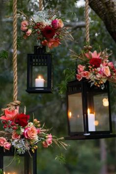 rustic wedding decoration Diy Outdoor Decor, Wedding Garden, Outdoor Wedding Decorations, Deco Floral, Ideas Garden, Center Pieces, Hanging Lanterns